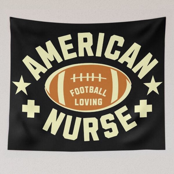 Item preview, USA Patriotic American Football Loving Nurse designed and sold by TheUSAFantasy.
