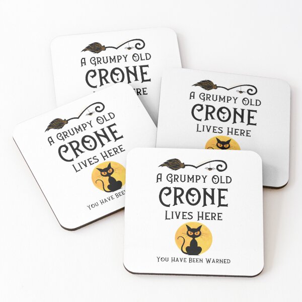 Item preview, A Grumpy Old Crone Lives Here Black Cat by Cheeky Witch® designed and sold by cheekywitch.