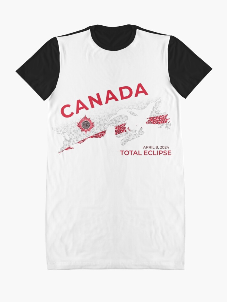 Thumbnail 3 of 5, Graphic T-Shirt Dress, Canada 2024 Total Eclipse designed and sold by Eclipse2024.