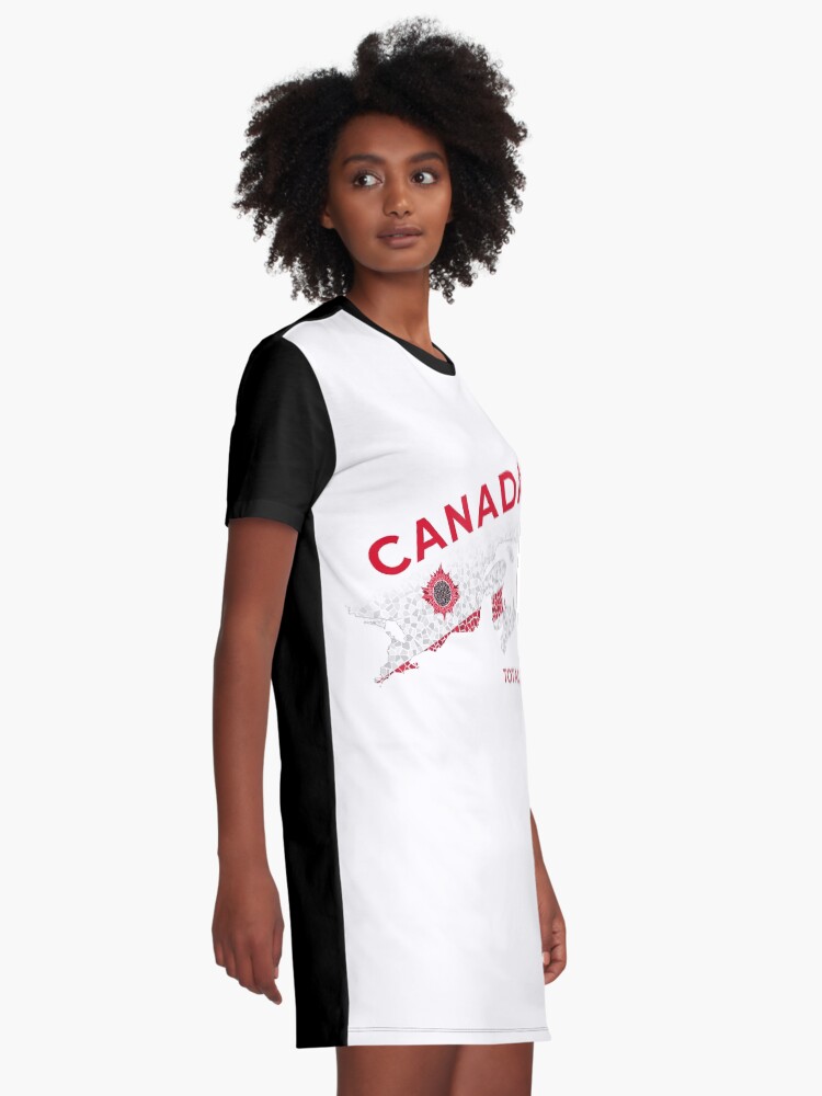 Thumbnail 2 of 5, Graphic T-Shirt Dress, Canada 2024 Total Eclipse designed and sold by Eclipse2024.