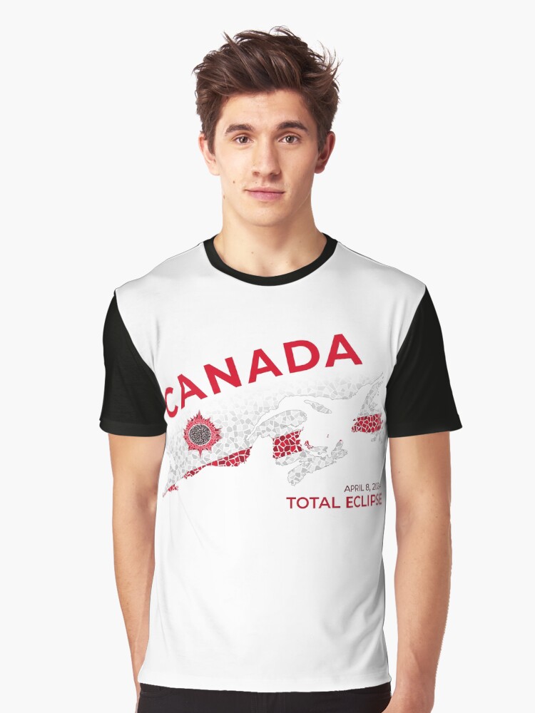 Thumbnail 1 of 5, Graphic T-Shirt, Canada 2024 Total Eclipse designed and sold by Eclipse2024.