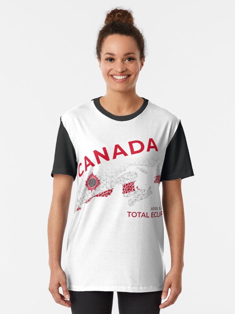 Thumbnail 2 of 5, Graphic T-Shirt, Canada 2024 Total Eclipse designed and sold by Eclipse2024.