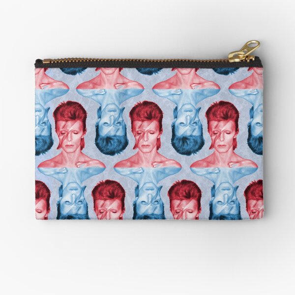 Red & Blue David Bowie by Cupcakes and Chopsticks Zipper Pouch
