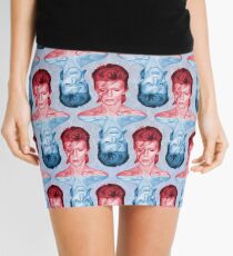 Red & Blue David Bowie by Cupcakes and Chopsticks Mini Skirt