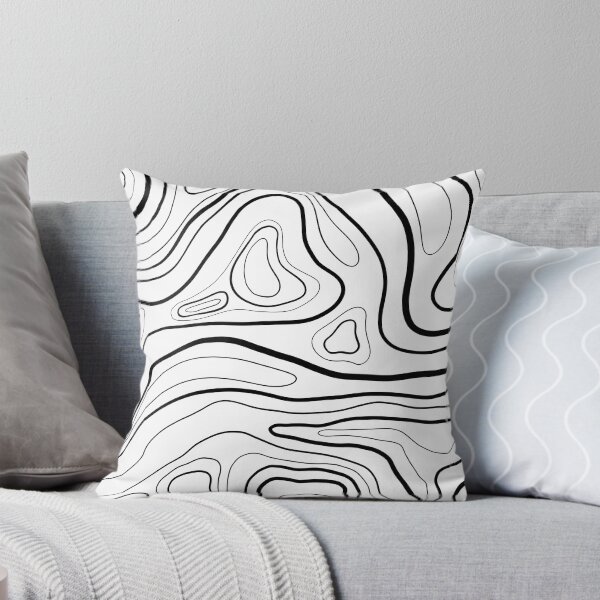 Item preview, White and Black Topographical Line Art designed and sold by art-by-soma.