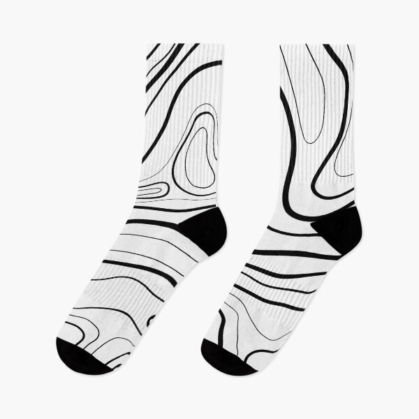 Item preview, White and Black Topographical Line Art designed and sold by art-by-soma.