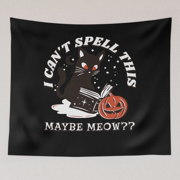 Item preview, I can't spell this, maybe meow. Magical Cat Conundrum: Spell or Meow? - RPG Cat Wizard during Halloween designed and sold by Zanda-Nerd-Shop.