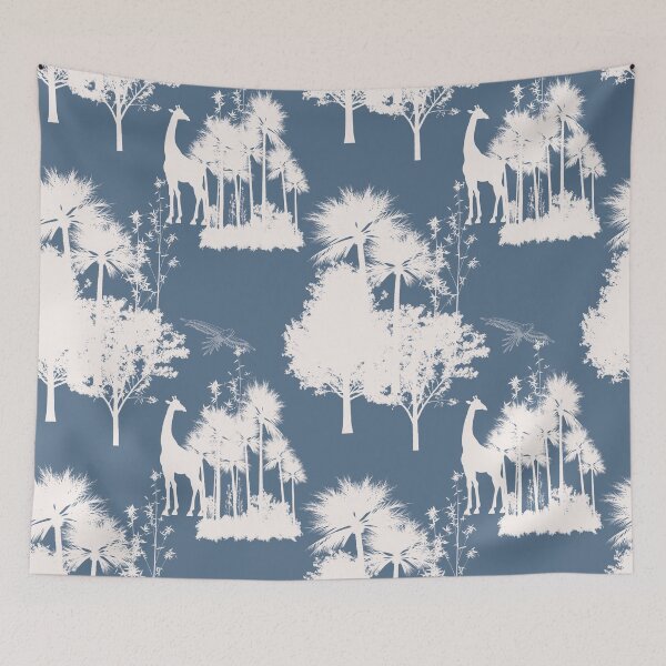Item preview, Blue Background Safari Toile designed and sold by OwnDesignOnline.