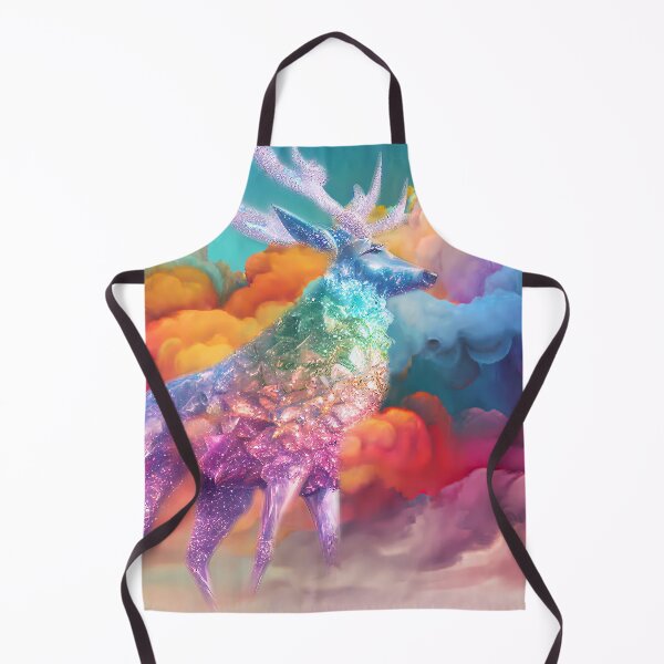 Item preview, Celestial Crystals: Glitter Deer Embracing Rainbow Clouds designed and sold by EmeraldeaArt.