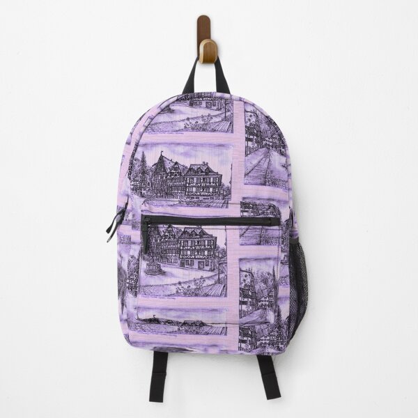 Item preview, Miltenberg Market Square Drawing, Germany, Lavender Old Photo Effect - A Timeless Tapestry of Bavarian Charm designed and sold by studioSharonKay.