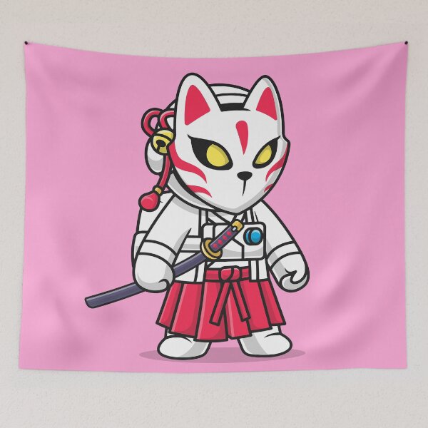 Item preview, Galactic Samurai: The Enigmatic Astronaut with Kitsune Mask" designed and sold by hjian8219.