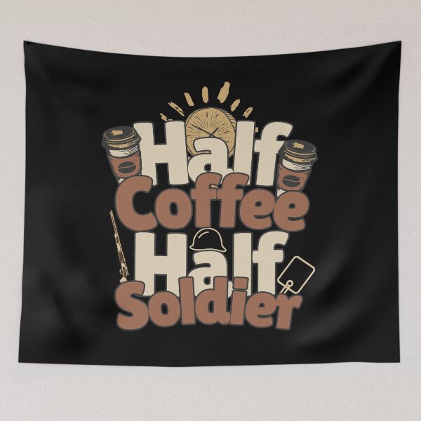 Item preview, Half-coffee, half-soldier. Perfect soldier gift. designed and sold by Zandalus.