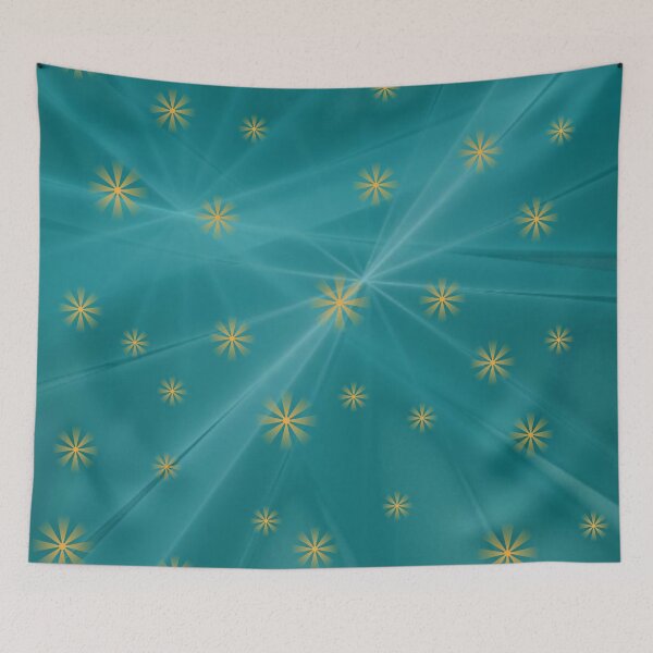 Item preview, Aqua Blue And Gold Star Design designed and sold by Rell1970.