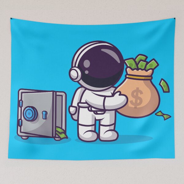 Item preview, Cosmic Fortune: Cute Astronaut's Money Adventure designed and sold by hjian8219.