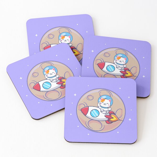 Item preview, AstroCat Adventures: Cute Cat Astronaut Riding Rocket in Space designed and sold by hjian8219.