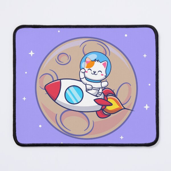 Item preview, AstroCat Adventures: Cute Cat Astronaut Riding Rocket in Space designed and sold by hjian8219.