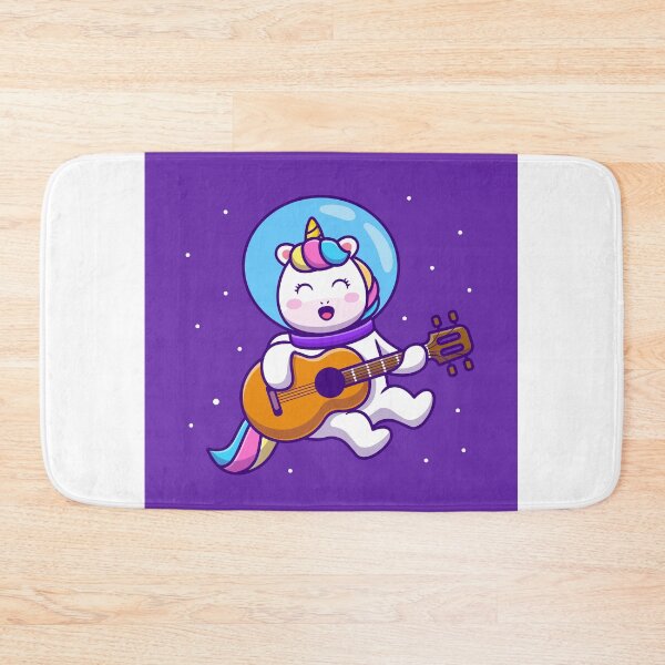 Item preview, "Cosmic Serenade: Cute Unicorn Astronaut Playing Guitar in Space" designed and sold by hjian8219.