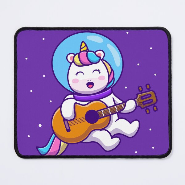 Item preview, "Cosmic Serenade: Cute Unicorn Astronaut Playing Guitar in Space" designed and sold by hjian8219.
