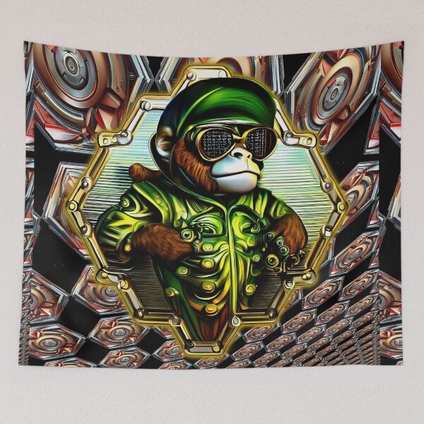 Item preview, Monkey Captain Machanical Pattern Metallic Cyberpunk designed and sold by Metallican.