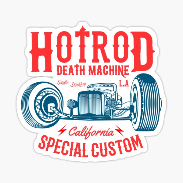 Hot Rod Death Machine Glossy Sticker