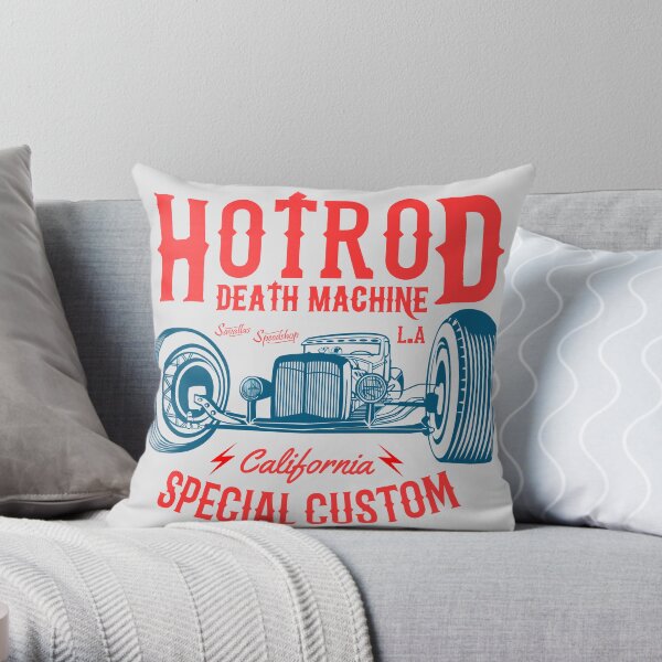 Hot Rod Death Machine Throw Pillow