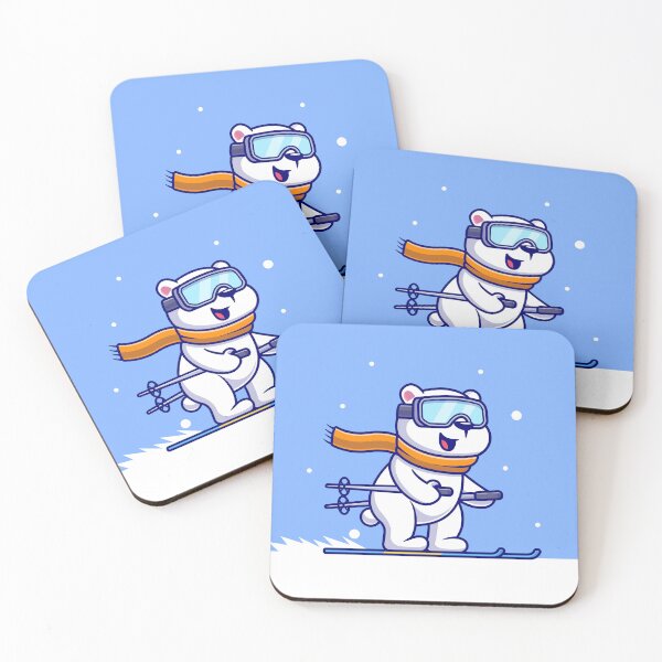Item preview, Arctic Adventures: Cute Polar Bear Enjoying Ice Skiing designed and sold by hjian8219.