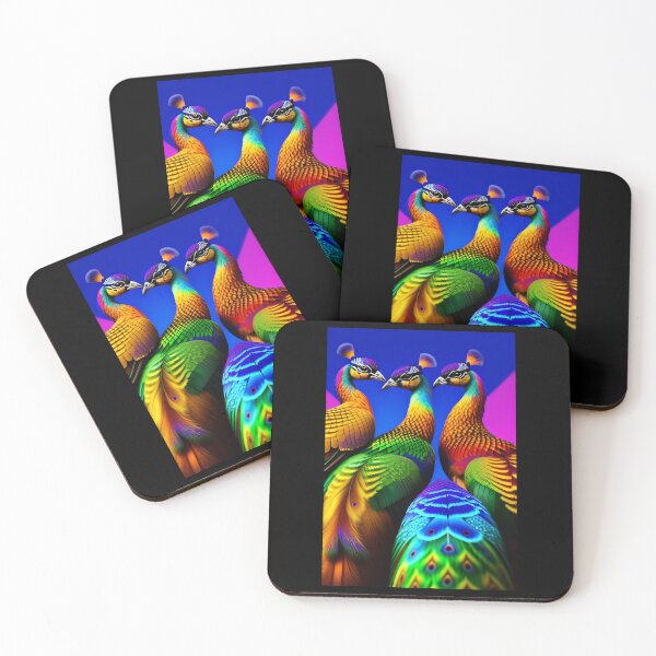 Item preview, lackadaisy Rooftop Royalty A Vibrant Group of Peacocks designed and sold by BethelHemphill.