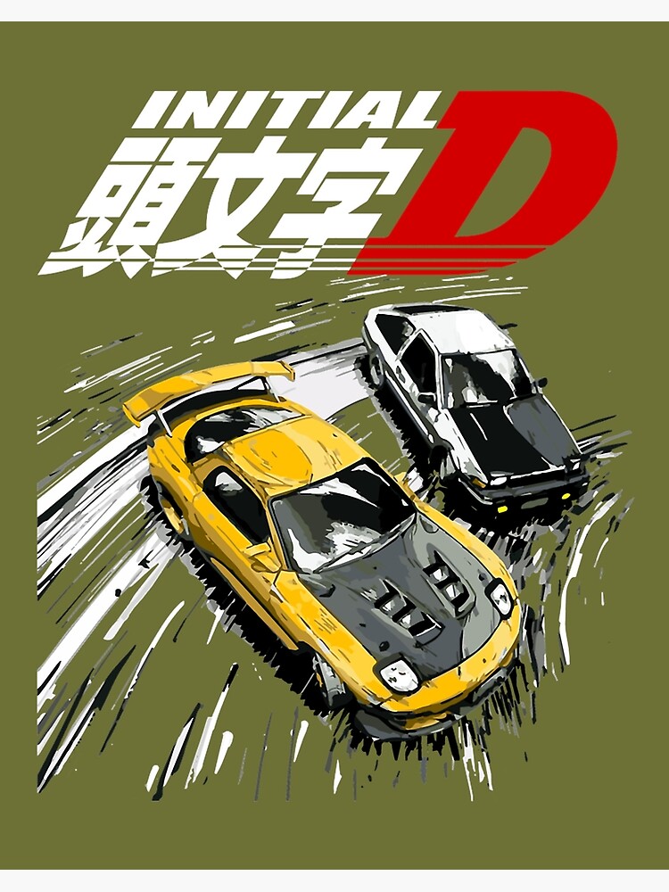 Initial D Manga Panel AE86 VS RX7 Art Board Print for Sale by