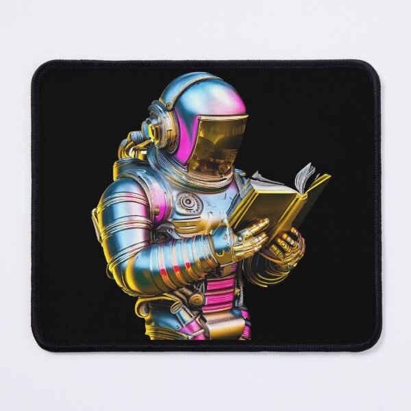 Item preview, Astronaut Reading Book Metallic Cyberpunk designed and sold by Metallican.