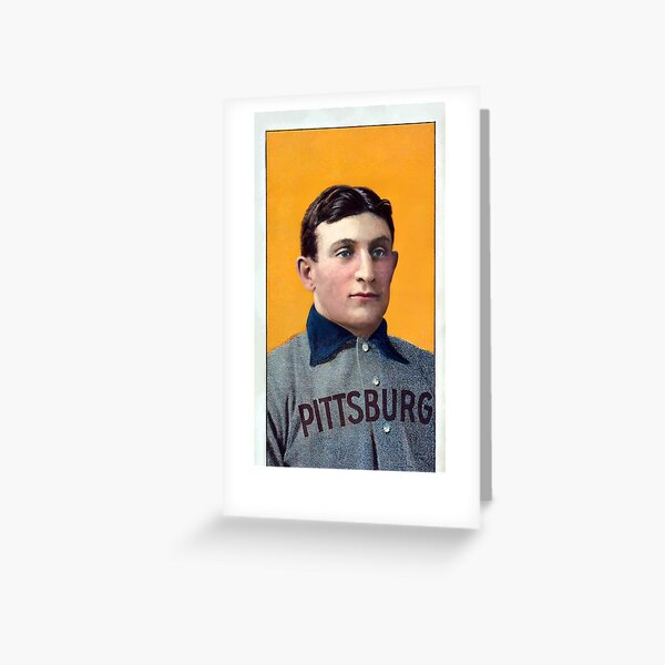 1909 T206 Honus Wagner baseball card The Flying Dutchman portrait based on  authentic real 1909 card art Greeting Card for Sale by Jéanpaul Ferro