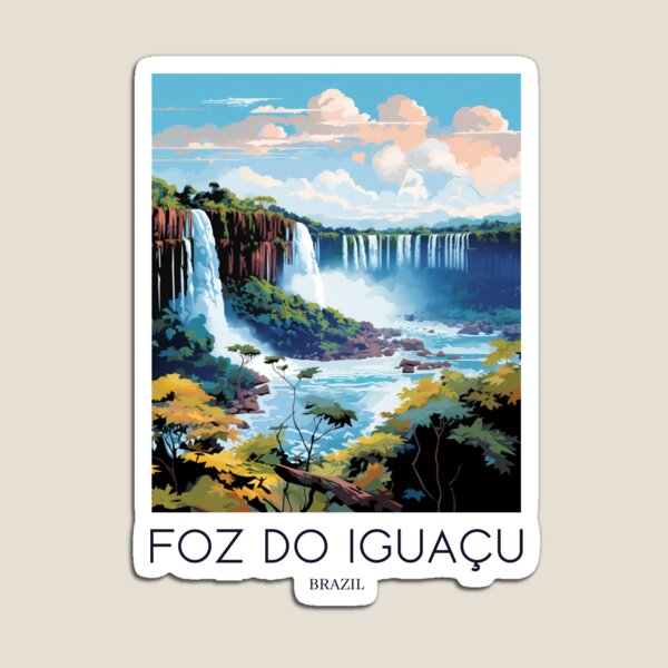 Item preview, A Pop Art Travel Print of the Iguaçu Falls in Foz do Iguaçu - Brazil designed and sold by StudioRedKoala.