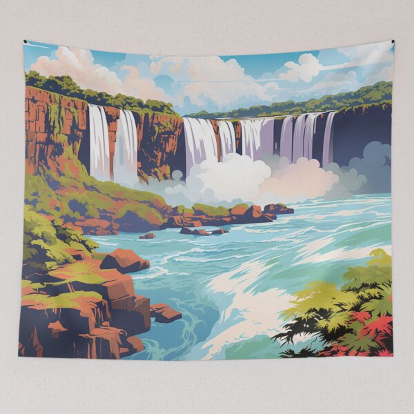 Item preview, A Pop Art Travel Print of the Iguazu Falls in Misiones - Argentina designed and sold by StudioRedKoala.