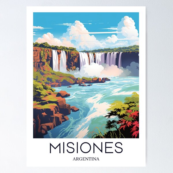 Item preview, A Pop Art Travel Print of the Iguazu Falls in Misiones - Argentina designed and sold by StudioRedKoala.