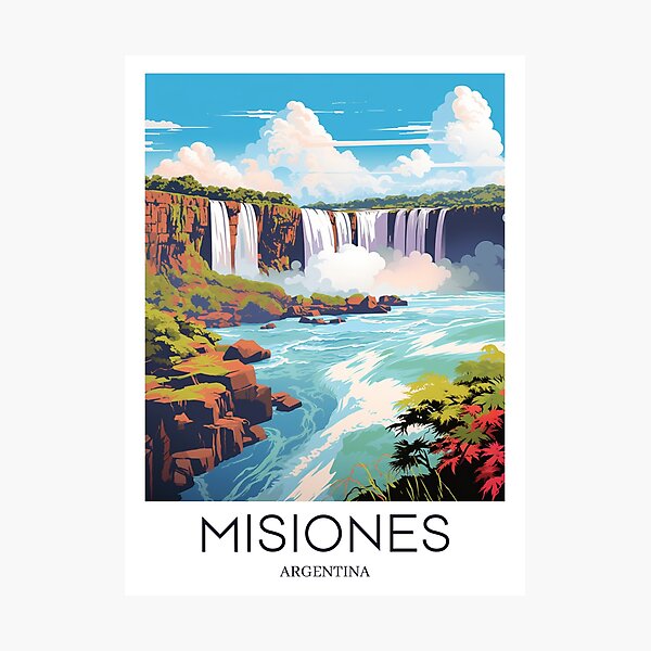 Item preview, A Pop Art Travel Print of the Iguazu Falls in Misiones - Argentina designed and sold by StudioRedKoala.