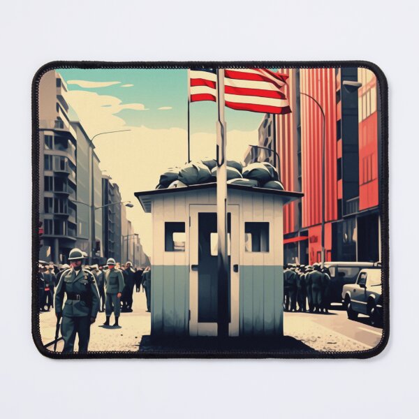 Item preview, A Pop Art Travel Print of the Checkpoint Charlie - Berlin - Germany designed and sold by StudioRedKoala.