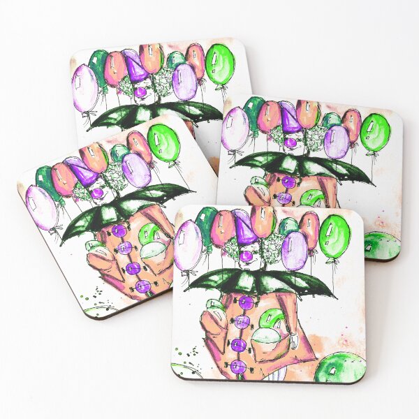 Item preview, Clown with balloons, edited watercolour drawing by Marina Daniluka designed and sold by MariDaniArt.