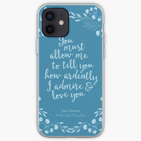Jane Austen Pride and Prejudice Floral Love Quote iPhone Soft Case