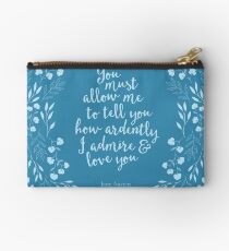 Jane Austen Pride and Prejudice Floral Love Quote Studio Pouch