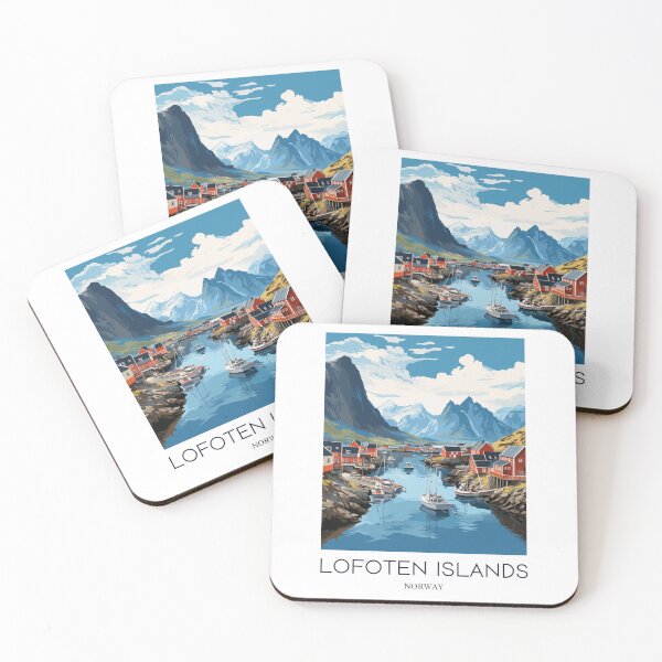 Item preview, A Pop Art Travel Print of the Lofoten Islands - Norway designed and sold by StudioRedKoala.