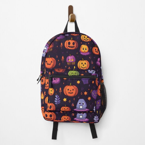 Item preview, Whimsical Halloween Delights - Orange Pumpkin, Purple Creature, Autumn Leaves designed and sold by trendyzcom.