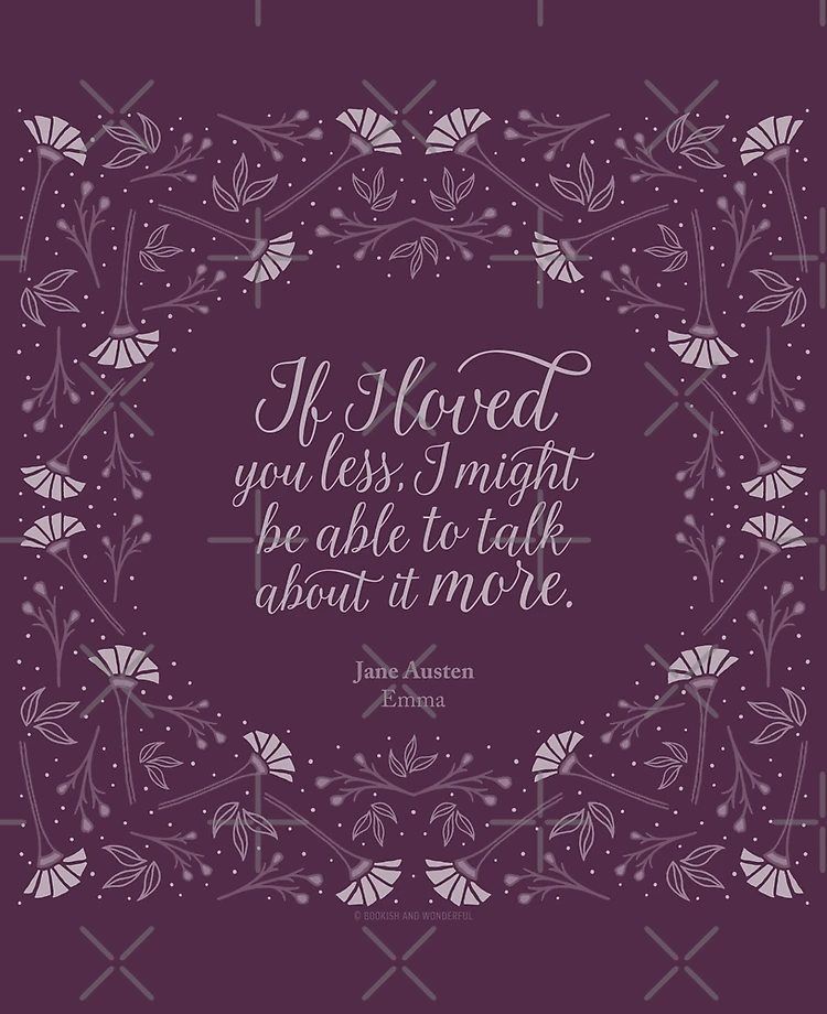 Purple Floral Love Quote Emma Jane Austen Art Print by Bookish and  Wonderful