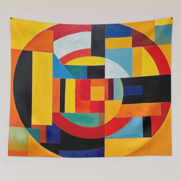 Item preview, "Summer at the Seaside" Kandinsky Style Geometric Art done in Acrylic with Bold Colours designed and sold by BuickRasDesign.