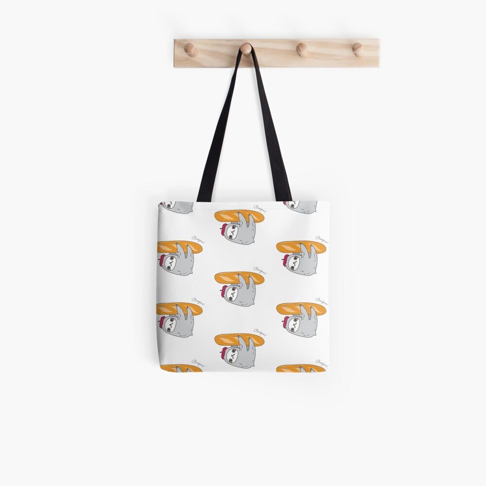 French sloth with baguette Tote Bag