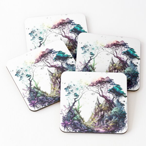 Item preview, Fantasy watercolor forest designed and sold by Estalon.