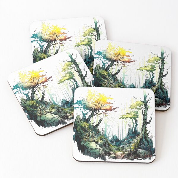 Item preview, Fantasy watercolor forest designed and sold by Estalon.