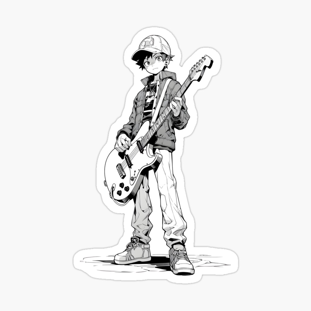 Guitar Manga Anime Boy