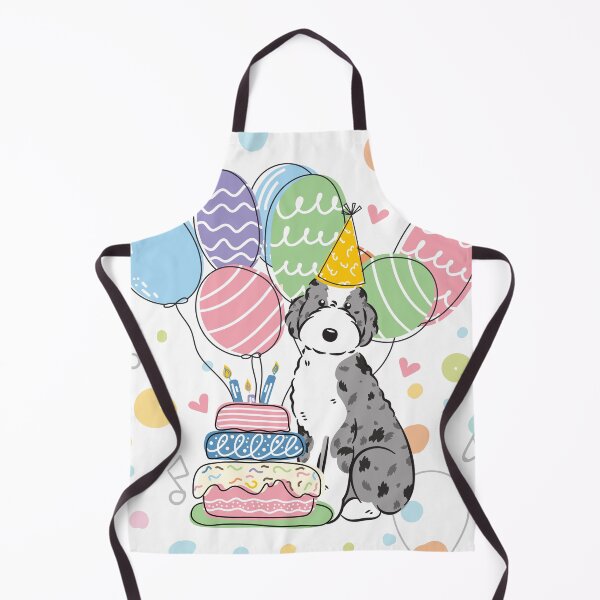 Item preview, Blue Merle Aussiedoodle Aussie Doodle Dog Birthday Party designed and sold by Lulupainting.
