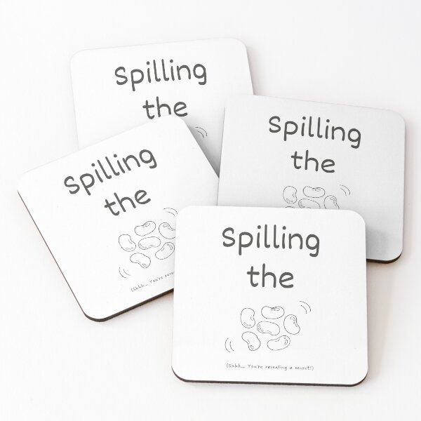 Item preview, Spilling the beans idiom (dark grey) designed and sold by Idioms4u.