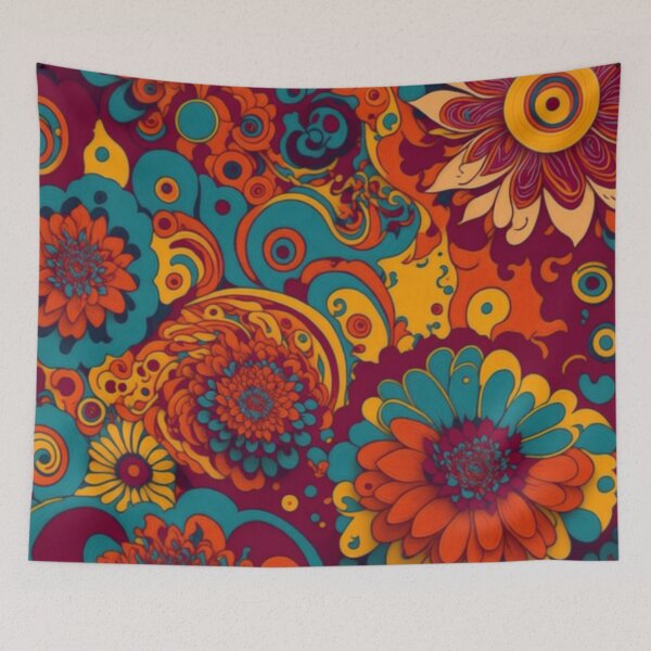 Item preview, Flower Power Colourful Flower Pattern designed and sold by druidwolfart.