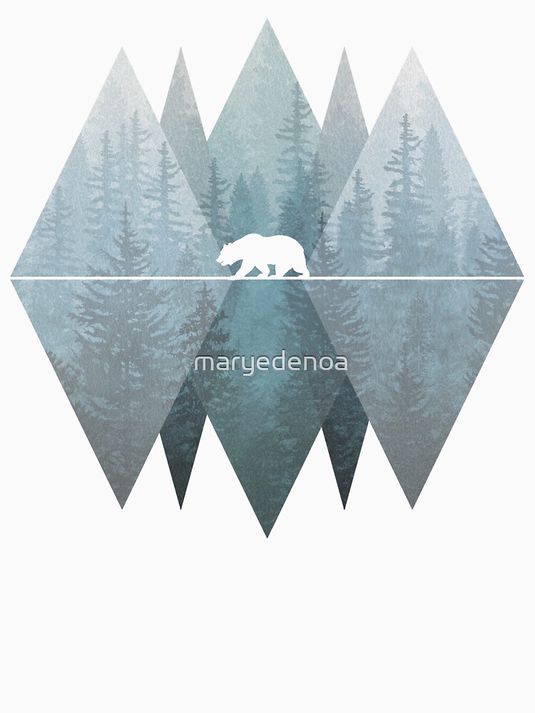 Thumbnail 7 of 7, Classic T-Shirt, Misty Forest Mountain Bear designed and sold by maryedenoa.